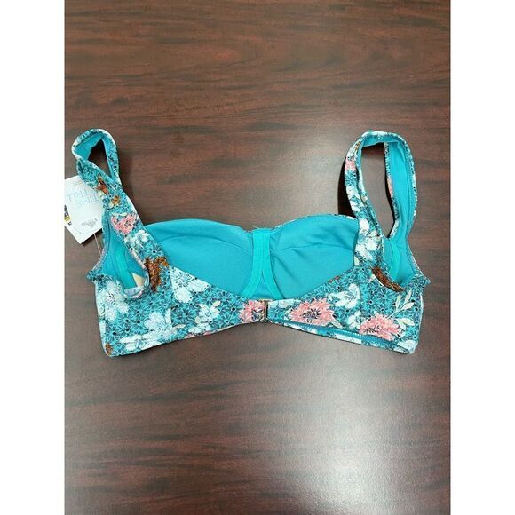 NWT Time and Tru Printed Underwire Balconette Swim Top - Picture 3 of 7